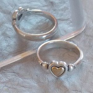 Rare Retired 14k & Ss James Avery True Heart ring